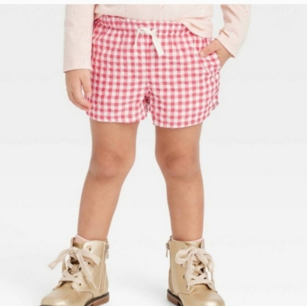❤️10/$10 New Red Gingham Kids Shorts Fourth Of July